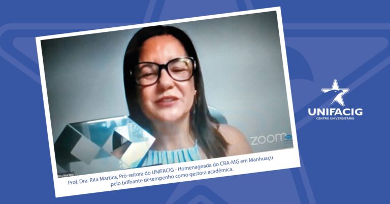 Pró-reitora do Centro Universitário UNIFACIG recebe homenagem do Conselho Regional de Administração (CRA-MG).
